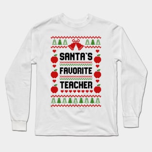 Santa's Favorite Teacher Long Sleeve T-Shirt